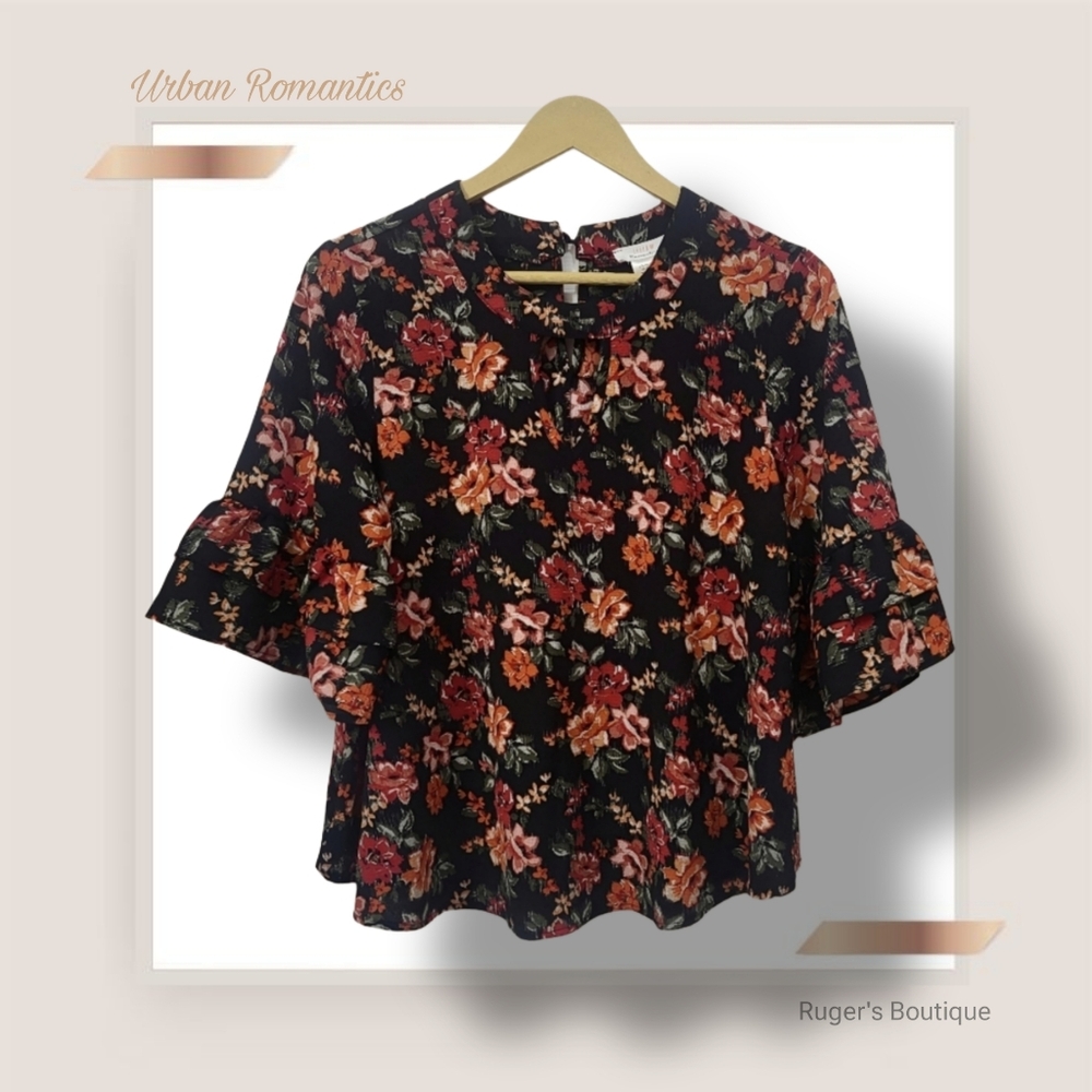 🌿Urban Romantics Urban Outfitters Womens Medium Fall Autumn Flounce Top - Picture 2 of 15